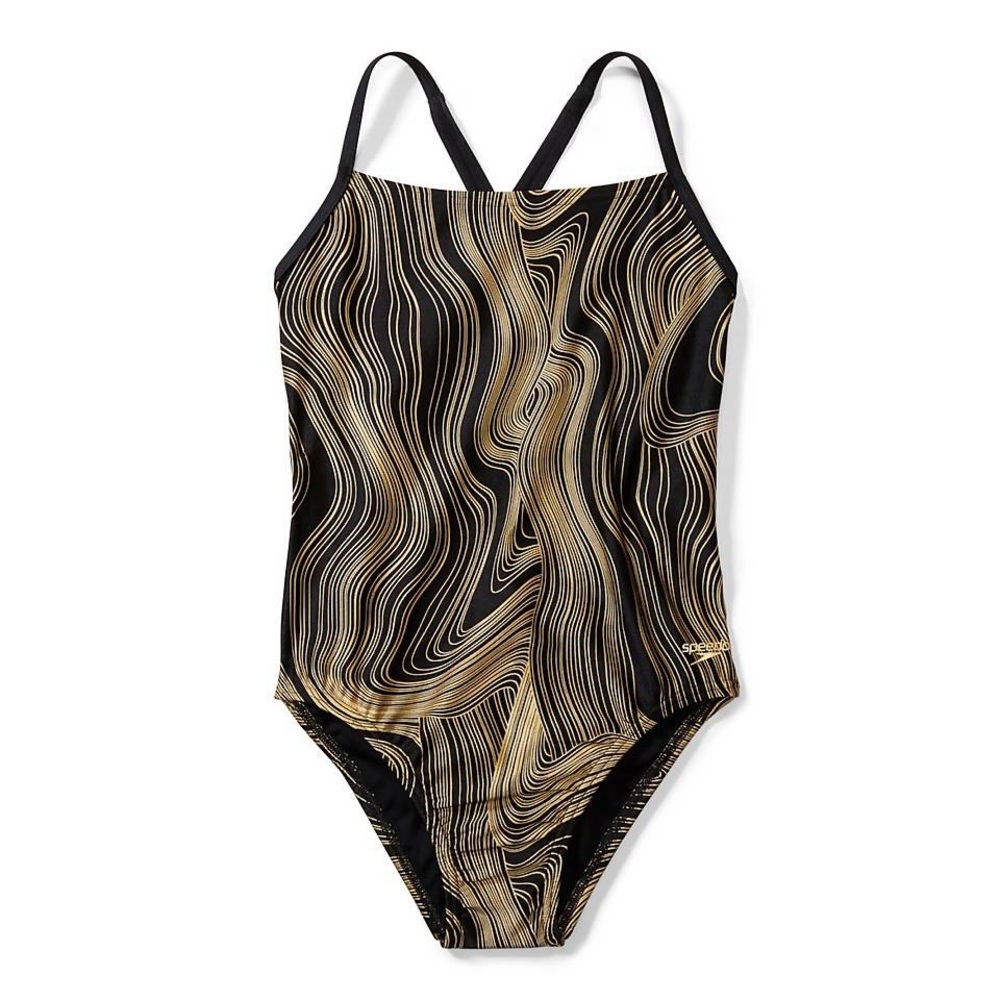 Speedo Women’s Relay Back Dripping in Gold Swimsuit 32